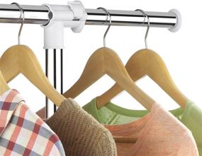 img 1 attached to Efficiently Organize Your Wardrobe with Whitmor Deluxe Adjustable Garment Rack - Rolling Clothes Organizer in White and Chrome