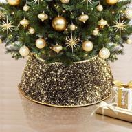 sparkling gold glitter christmas tree collar - 30 inches, didihou sequins tree ring for stunning indoor and outdoor christmas decorations logo