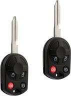 🔑 ford keyless entry remote fob (oucd6000022) - set of 2 | guaranteed compatible with edge, escape, expedition, explorer, flex, five hundred, focus, fusion, mustang, taurus, navigator logo