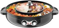 🍳 ete etmate 2-in-1 electric smokeless grill and hot pot - indoor electric hot pot grill combo - 2200w indoor multifunctional hot pot - split-design baking tray for easy cleaning - capacity for 6 people - 110v логотип