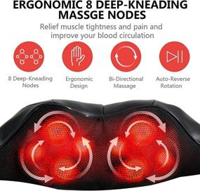 img 1 attached to 💆 Neck and Back Shiatsu Massagers with Heat, Electric Deep 3D Kneading for Shoulder, Leg, Full Body Muscle Pain Relief - Ideal Birthday Gifts for Men, Home, Car, Office Use