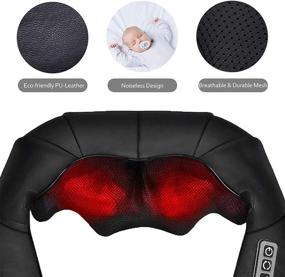 img 2 attached to 💆 Neck and Back Shiatsu Massagers with Heat, Electric Deep 3D Kneading for Shoulder, Leg, Full Body Muscle Pain Relief - Ideal Birthday Gifts for Men, Home, Car, Office Use