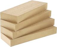 high-quality unfinished wood rectangles, 1 inch thick (3 x 8 in, 4 pack): perfect for crafting logo