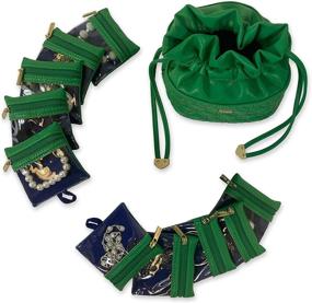 img 3 attached to 💼 PurseN Ultra Jewelry Organizer 2021 (Emerald): 10 Removable Pouches, Convertible to Evening Bag, Ideal for Small to Large Jewelry, Clear Zippered Pockets for Home & Travel Organization