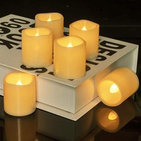 img 4 attached to Raycare 12PCS Flameless Votive Candles with Timer - Battery Operated Flickering Candles for Christmas Decorations