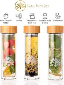 img 3 attached to The Lotus Glass Tea Tumbler: A Leak-Proof, Double-Walled Travel Cup with Strainer & Infuser Basket. 15 oz Capacity. BPA Free.