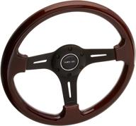 🚗 nostalgic nrg steering wheel classic wood grain with sleek black spokes - 330mm | part # st-015-1bk logo