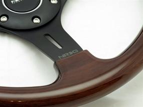 img 3 attached to 🚗 Nostalgic NRG Steering Wheel Classic Wood Grain with Sleek Black Spokes - 330mm | Part # ST-015-1BK