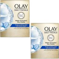🧖 olay daily deeply clean 4-in-1 water activated cleansing face cloths 33ct (pack of 2): convenient and effective skincare solution! logo