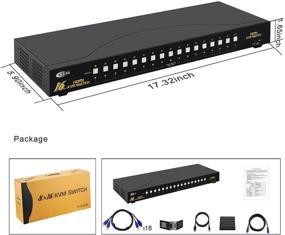 img 1 attached to 🖥️ CKLau HDMI KVM переключатель 4Kx2K 16 портов: поддерживает HDCP и EDID для Windows, Linux, Mac, Debian, Ubuntu, Fedora, Raspberry Pi и Ubuntu