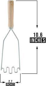 img 1 attached to 🥔 Wooden Handheld Potato Masher - Non-Stick Food Smasher with Stainless Steel Wire - Efficient Potato Mashing Utensil