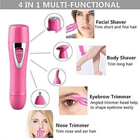 img 3 attached to 🌸 4-in-1 Women's Facial Hair Remover – Nose, Eyebrow, Upper Lip Shaver, Electric Trimmer for Painless Hair Removal