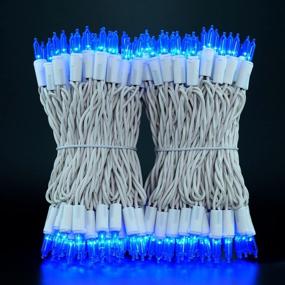 img 3 attached to 🎄 UL Certified Blue LED Christmas Lights on White Wire - Long 66 Feet String with 200 Count Commercial Grade Holiday Lighting (Blue - White Wire)