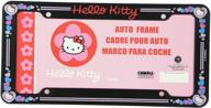 🐱 hello kitty glitter license plate frame: stylish and durable plastic design logo