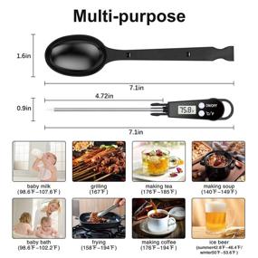 img 1 attached to 🥄 Stainless Steel Digital Thermometer Spoon for Instant Temperature Measurement in Cooking – Ideal for BBQ, Kitchen, Frying, Baking, Candy, and More