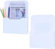 📎 antner magnetic file holder - 2 pack magnetic wall file organizer for letter size, keep your office supplies, mail and planners in one place - white logo