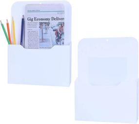 img 4 attached to 📎 Antner Magnetic File Holder - 2 Pack Magnetic Wall File Organizer for Letter Size, Keep Your Office Supplies, Mail and Planners in One Place - White