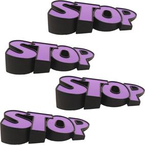 img 2 attached to 🚪 4-Pack of Purple Rubber Door Stops by Black Duck Brand - Enhanced Anti-Slip Design