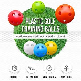 img 3 attached to Kai Xin Practice Golf Balls: Hollow Plastic Training Balls for Kids, Limited Flight, 12-Pack Mixed Colors