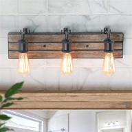 rustic wood and oil rubbed metal farmhouse wall sconces for bathroom vanity lights with adjustable sockets over mirrors by log barn logo