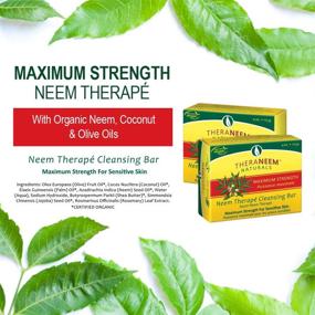 img 3 attached to 🌿TheraNeem Neem Therape Cleansing Bar - Максимальная сила масла ним для чувствительной кожи, успокаивающее и увлажняющее, 4 унции