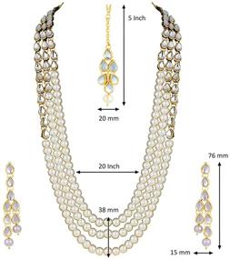 img 1 attached to Ахели ожерелье и серьги в традиционном индийском стиле "Болливуд