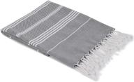 🛁 cloev turkish style bath towels - large lightweight luxury towels, highly absorbent & quick-drying - soft & comfortable shower towels for bathroom and beach, size 37" x 70", grey logo