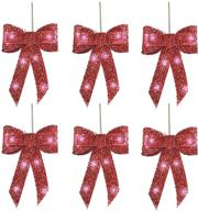 6pack hanging lighted christmas bows logo