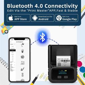 img 3 attached to 🖨️ Bluetooth Thermal Label Maker 2 Inch 50mm: Mini Wireless Barcode Printer for Retail, QR Code, Small Business, Compatible with Android & iOS System - Black