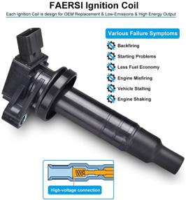 img 1 attached to Катушка зажигания 4 шт. взамен для Toyota Celica GT, Corolla, Matrix и Pontiac Vibe - совместима с 1,8-литровыми четырехцилиндровыми двигателями (2000-2008) - артикул 9091902239 UF-247 UF-315