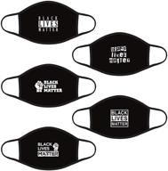 🎭 5-pack black lives matter graphic face masks - made in usa, blm bandana balaclava, unisex adult size logo