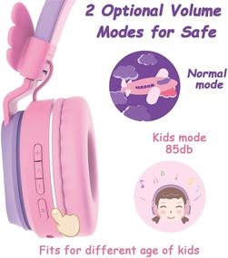 img 1 attached to 🎧 Riwbox BT05 Bluetooth Kids Headphones: Wireless Foldable Headset Over Ear with Volume Limit and Mic/TF Card – Compatible with iPad/iPhone/Tablet (Purple&amp;Pink)