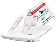 🔔 bevin bells 75th anniversary christmas ornament bell - it's a wonderful life edition. heavy silver-plated movie keepsake ornament with elegant white velvet gift bag. made in usa. логотип