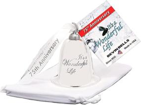 img 4 attached to 🔔 Bevin Bells 75th Anniversary Christmas Ornament Bell - It's A Wonderful Life Edition. Heavy Silver-Plated Movie Keepsake Ornament with Elegant White Velvet Gift Bag. Made in USA.