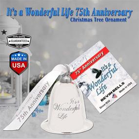 img 3 attached to 🔔 Bevin Bells 75th Anniversary Christmas Ornament Bell - It's A Wonderful Life Edition. Heavy Silver-Plated Movie Keepsake Ornament with Elegant White Velvet Gift Bag. Made in USA.