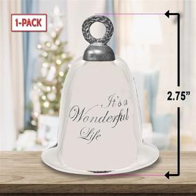 img 2 attached to 🔔 Bevin Bells 75th Anniversary Christmas Ornament Bell - It's A Wonderful Life Edition. Heavy Silver-Plated Movie Keepsake Ornament with Elegant White Velvet Gift Bag. Made in USA.