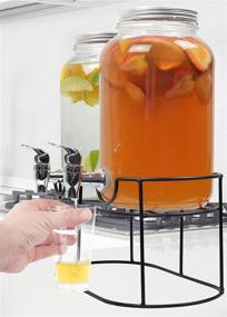 img 2 attached to 1-Gallon Glass Mason Jar Double Beverage Dispenser with Leak-Free Spigot on Metal Stand