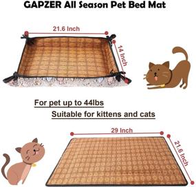 img 3 attached to 🐱 GAPZER Large Cat Bed Mat with Two-Sided Fluffy Fleece and Rattan Mat, All-Season Pet Cooling Pad, Sponge Inside for Year-Round Use