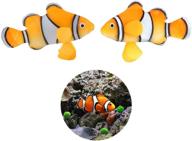 🐠 ldexin 2-pack glowing silicone artificial clownfish aquarium decoration | fish tank decor for underwater saltwater | fake fish ornament logo