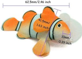 img 2 attached to 🐠 LDEXIN 2-Pack Glowing Silicone Artificial Clownfish Aquarium Decoration | Fish Tank Decor for Underwater Saltwater | Fake Fish Ornament