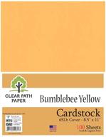 🐝 bumblebee yellow cardstock - 8.5 x 11 inch - 65lb cover - 100 sheets - clear path paper: vibrant and durable crafting material logo