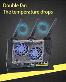 img 1 attached to 🌀 Ultra Silent USB Powered Cooling Fan Heat Radiator for RT-AX86U Router with Temperature Control for Efficient Heat Dissipation