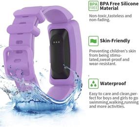 img 3 attached to 👦 Veezoom Fitbit Ace 2 Bands for Kids - Waterproof Silicone Bracelet Accessories for Fitbit Inspire HR & Ace 2 - Colorful Sport Wristbands for Boys and Girls (6+)