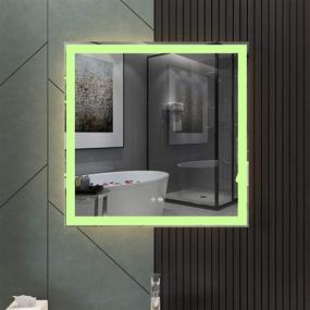 img 3 attached to 🚽 Enhance Your Bathroom Experience with VOXITA LED Bathroom Mirror: 30x30 inch Square, Dimming, Anti-Fog & White Light/Warm Light LEDs