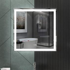 img 4 attached to 🚽 Enhance Your Bathroom Experience with VOXITA LED Bathroom Mirror: 30x30 inch Square, Dimming, Anti-Fog & White Light/Warm Light LEDs