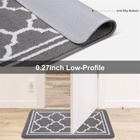 img 1 attached to 🚪 Buganda Indoor Door Mat (20x32,Grey) - Resistant to Dirt, Highly Absorbent Entryway Rug for Floor Protection, Anti-Slip - Low Profile Door Rugs for Entrance