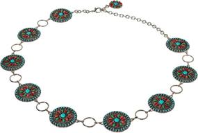 img 1 attached to Nocona Belt Co. Women's Colorful Concho Link Belt