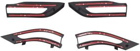 img 2 attached to 🚗 Glossy Upgrade: Sportuli Gloss Black Tail Light Trim Bezel Kit for 2014-2021 Jeep Grand Cherokee