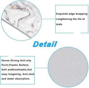 img 1 attached to 🚿 Waterproof Marble Texture 4-Piece Shower Curtain Set with Non-Slip Rugs, Toilet Lid Cover, Bath Mat, and 12 Hooks