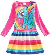 🍋 lemonbaby my little pony dress: vibrant striped cartoon girls dress for a colorful style logo